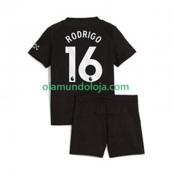 Camisola Manchester City Rodrigo Hernandez 16 Criança Equipamento Segundo 2025-2026 Manga Curta